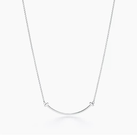 Tiffany & Co. T Smile 18k White Gold Necklace 16"-18" - Thumbnail 7