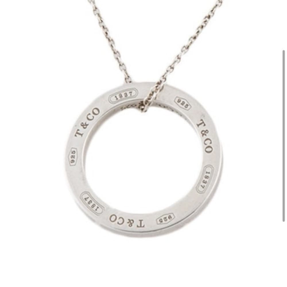 Tiffany & Co Silver Circle Pendant & Chain - Thumbnail 3