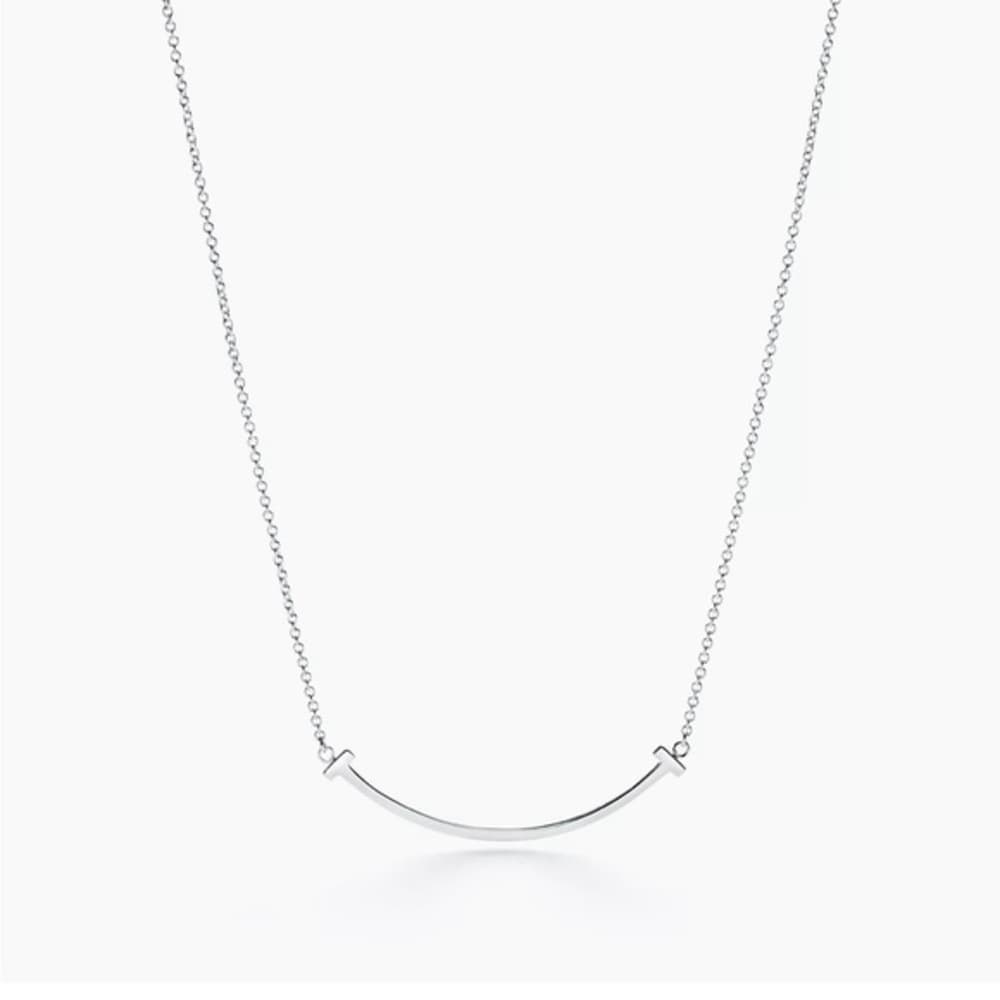 Tiffany & Co. T Smile 18k White Gold Necklace 16"-18" - Thumbnail 6