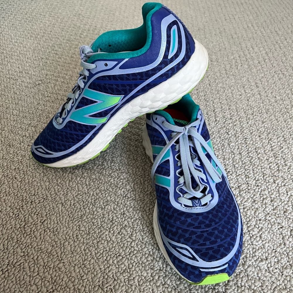 New Balance Navy Blue Teal Running Shoes - Thumbnail 2
