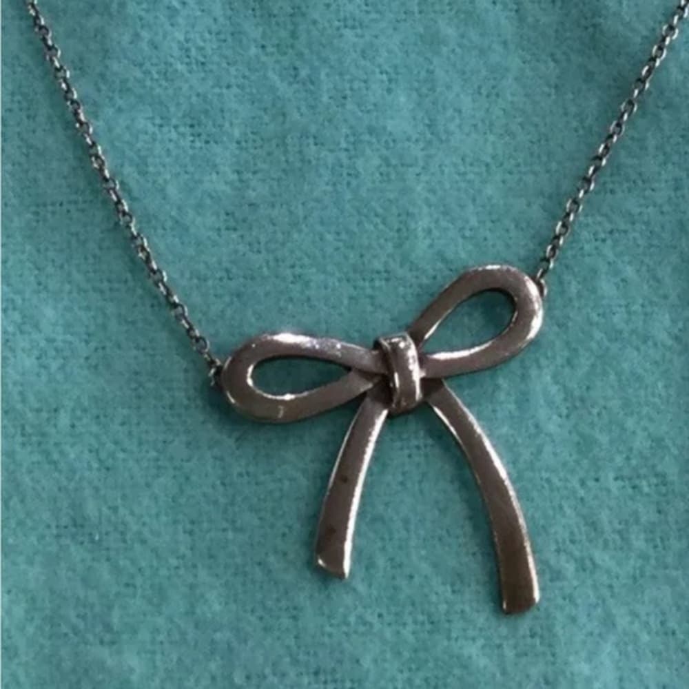 Tiffany Large Bow Ribbon Necklace 16” 925 - Thumbnail 3