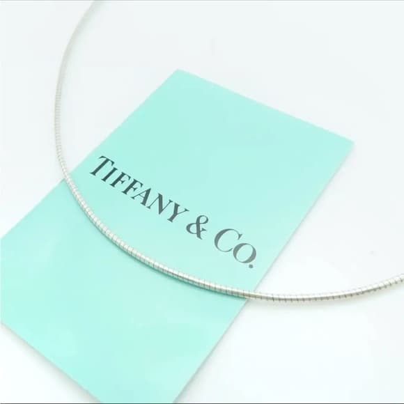Tiffany Co. Tiffany Snake Chain Silver Necklace Choker 16" Sterling - Thumbnail 12