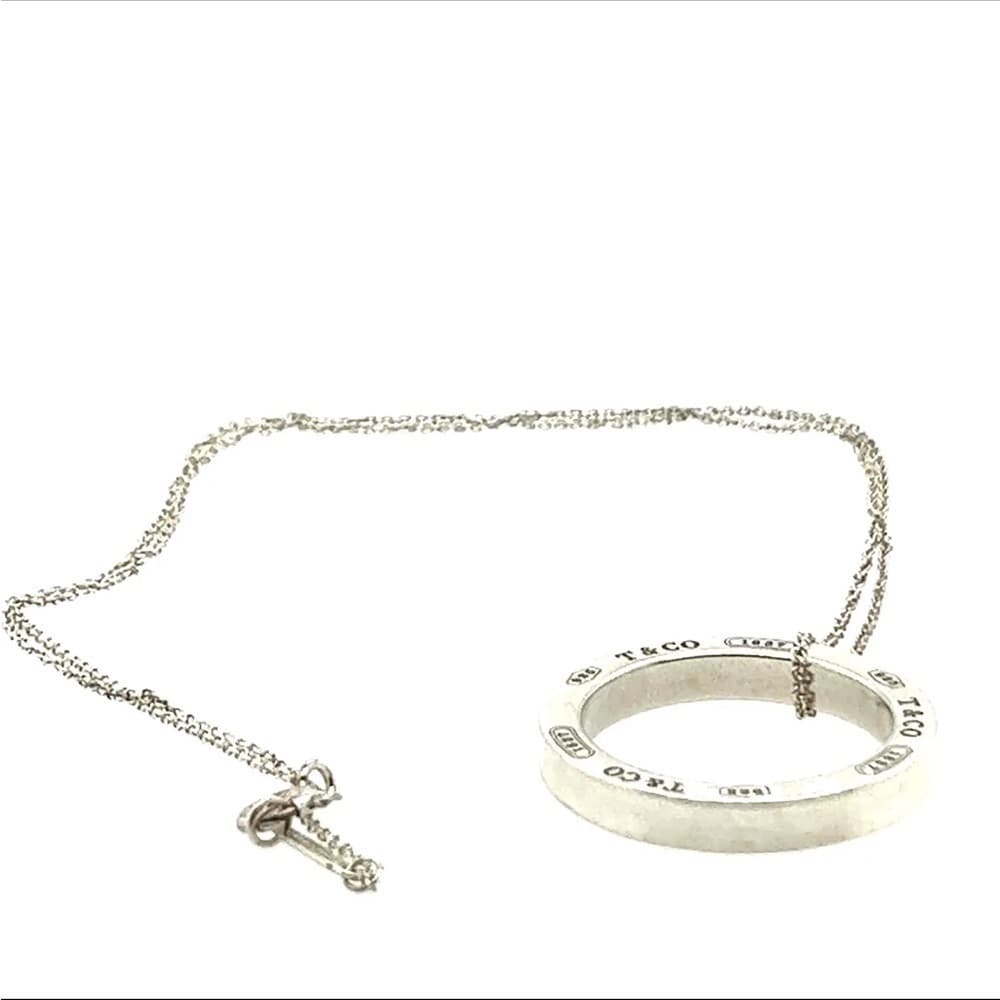 Tiffany & Co Silver Circle Pendant & Chain - Thumbnail 2