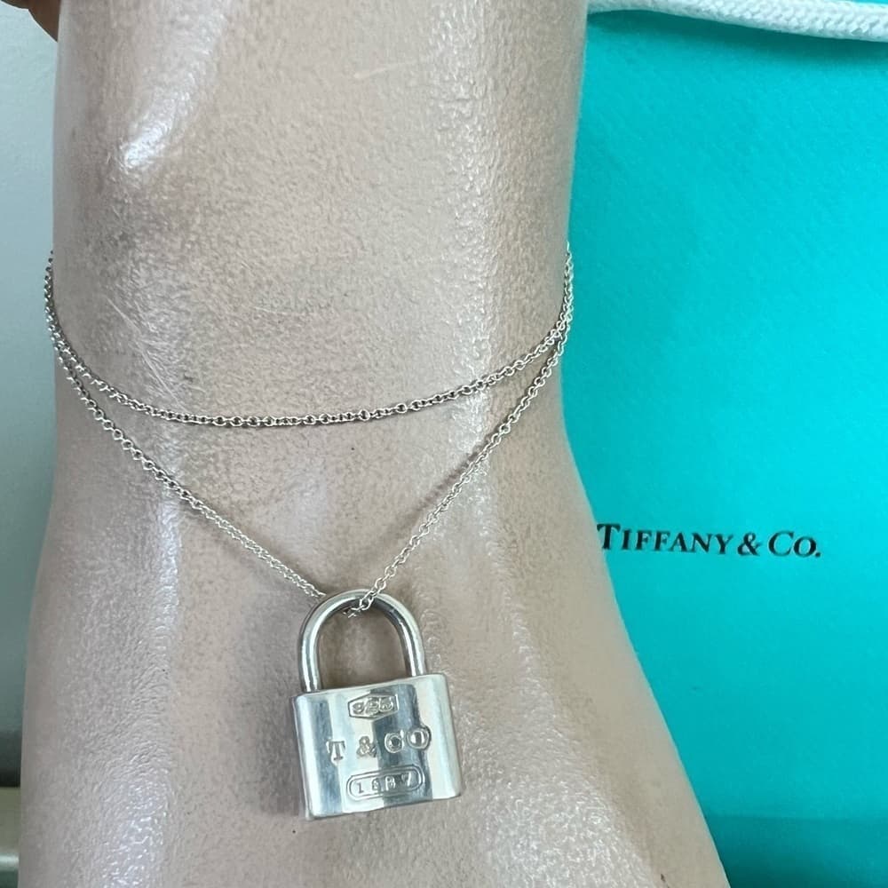 TIFFANY & CO Retired Sterling Silver Lock Pendent Necklaces - Thumbnail 3
