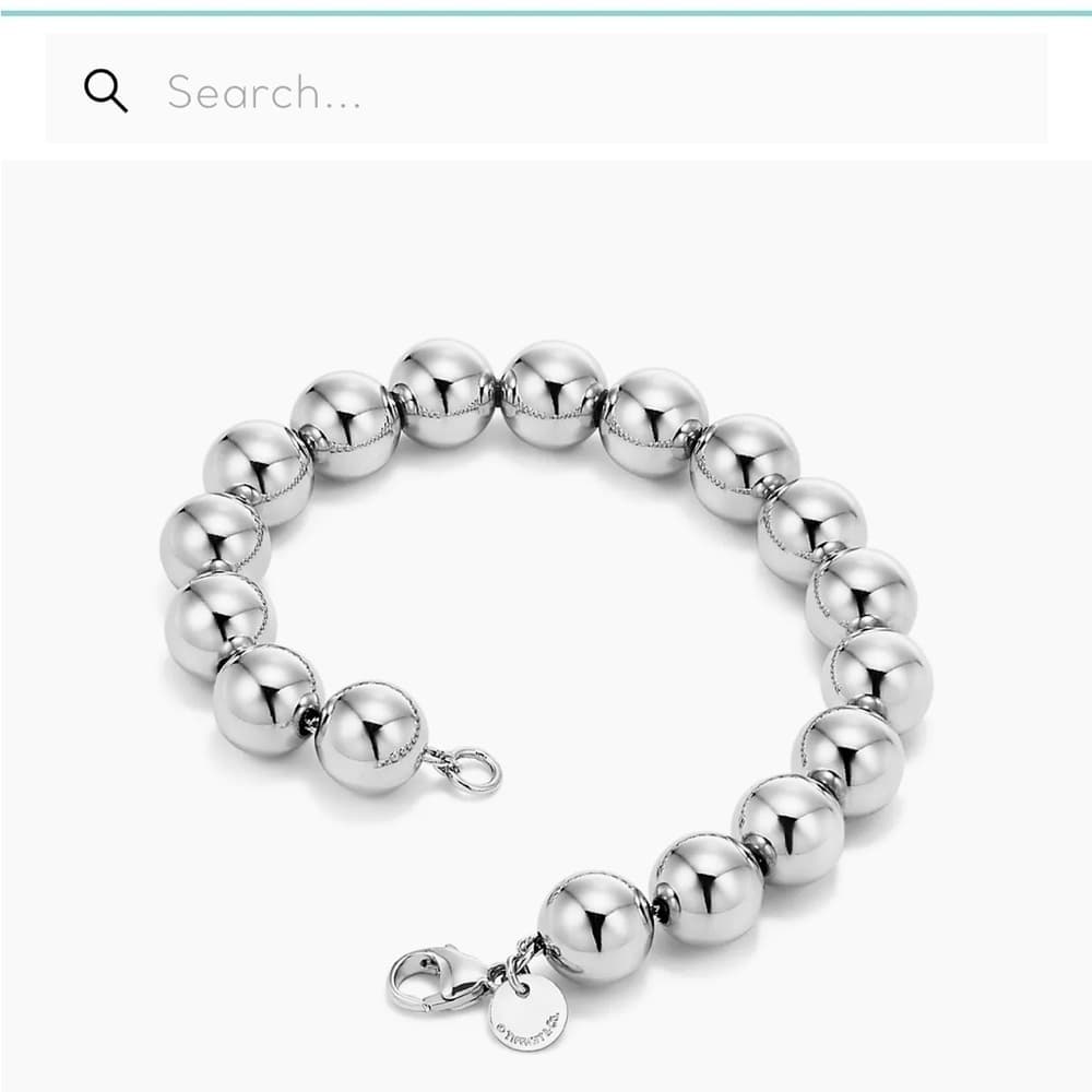 TIFFANY CO STERLING SILVER BALL BRACELET (20.19 GRAMS) 7.25 INCHES - Thumbnail 3