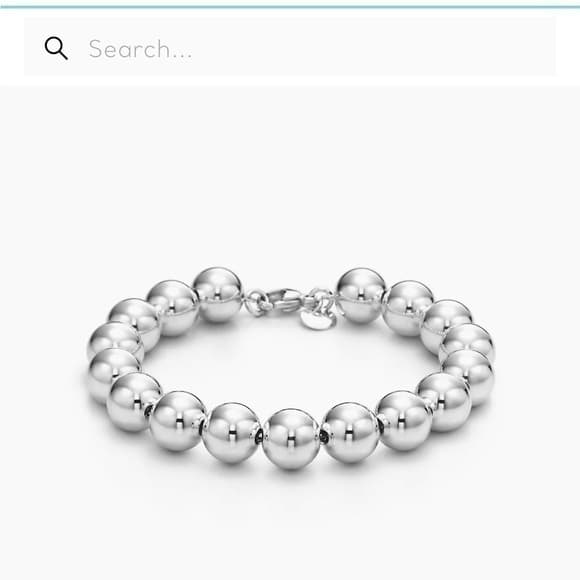 TIFFANY CO STERLING SILVER BALL BRACELET (20.19 GRAMS) 7.25 INCHES - Thumbnail 9