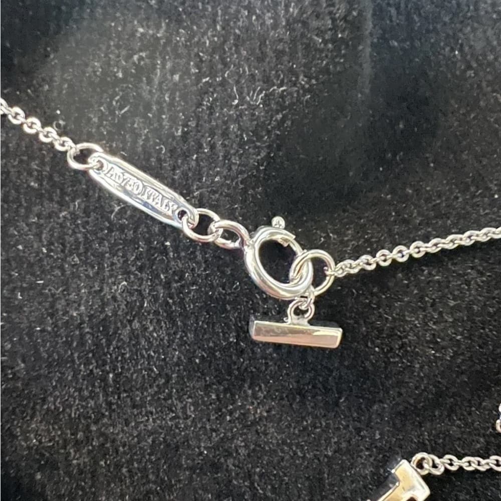 Tiffany & Co. T Smile 18k White Gold Necklace 16"-18" - Thumbnail 4