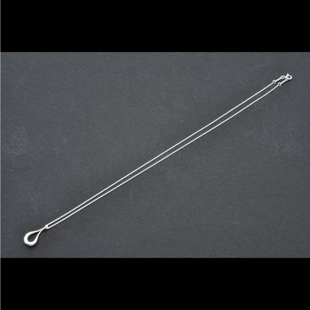 Tiffany & Co. Open Teardrop PERETTI Necklace Sterling Silver925 3.2g Used 111286 - Thumbnail 4