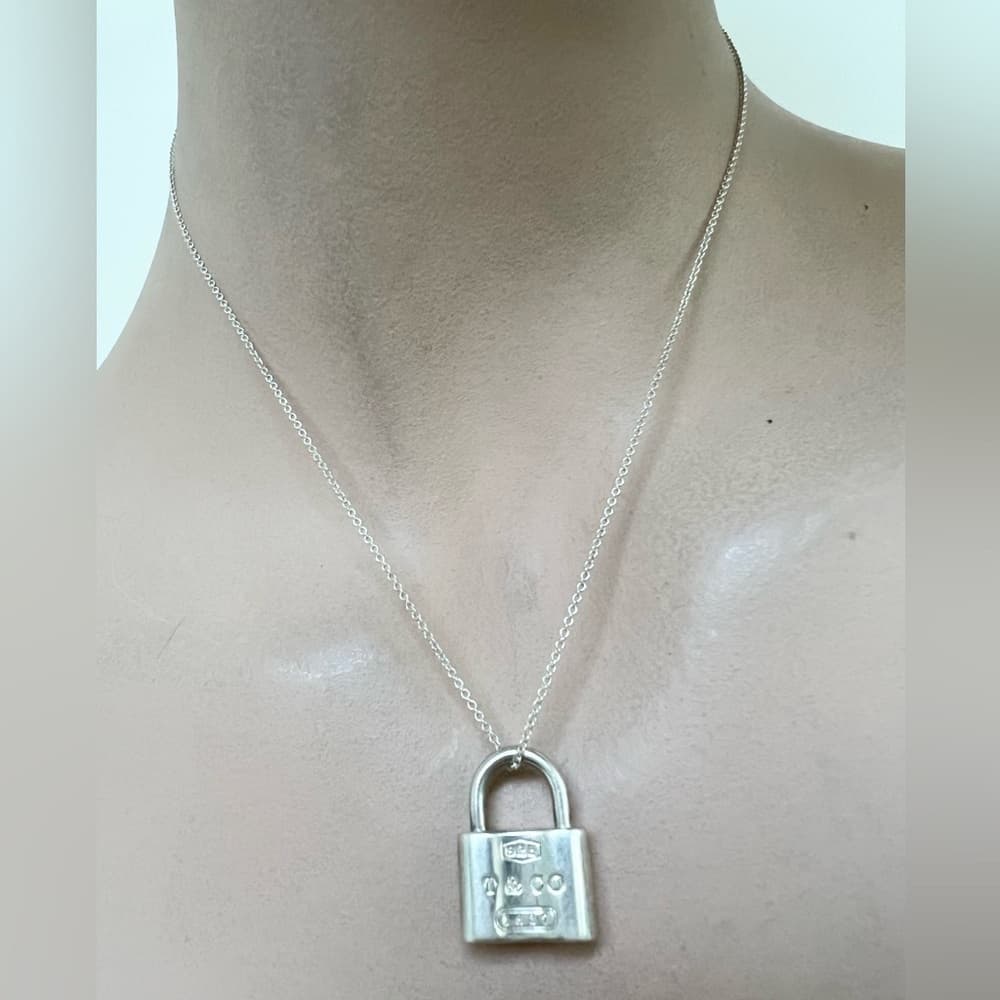 TIFFANY & CO Retired Sterling Silver Lock Pendent Necklaces - Thumbnail 2