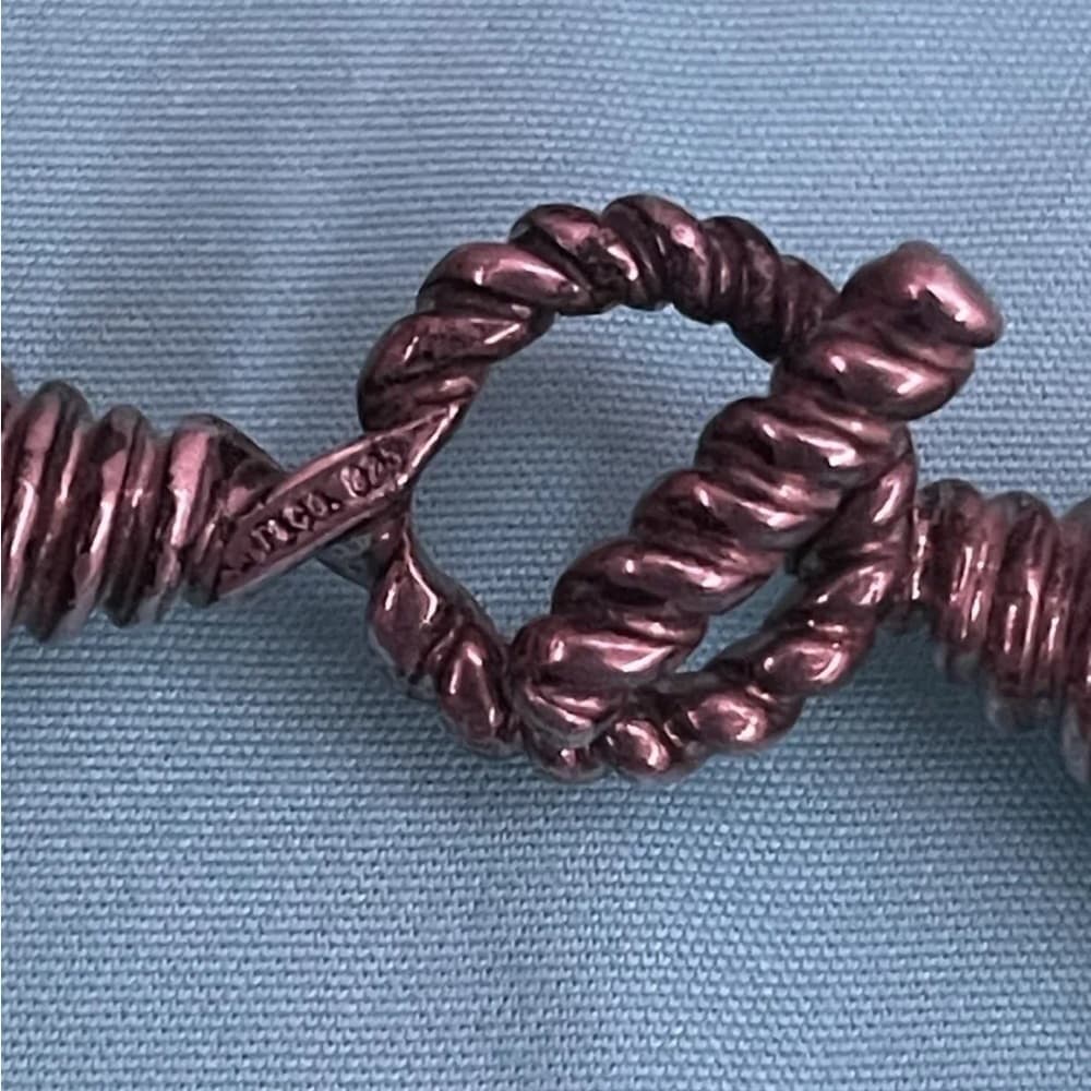 Tiffany & Co Sterling Silver 8 Strand Hematite Bead Torsade Toggle Necklace - Thumbnail 2