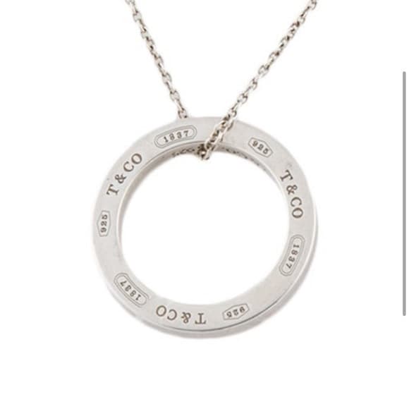 Tiffany & Co Silver Circle Pendant & Chain - Thumbnail 4