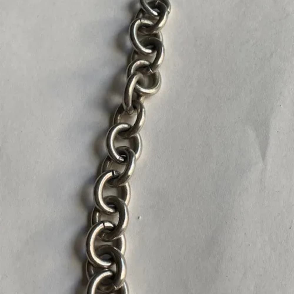 Vintage Tiffany & Co. 925 Sterling Silver Heart Tag Round Bracelet. - Thumbnail 7