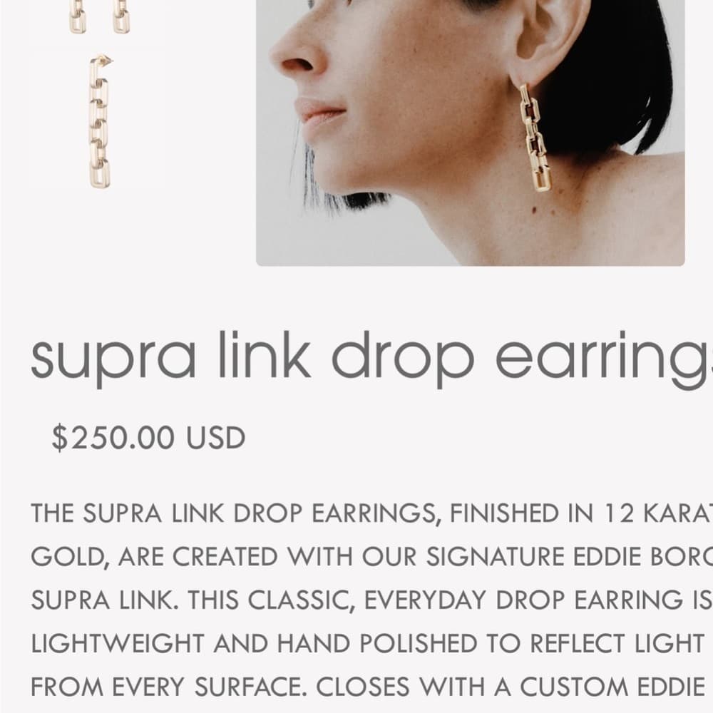 EDDIE BORGO 12kp supra link drop earrings - Thumbnail 4