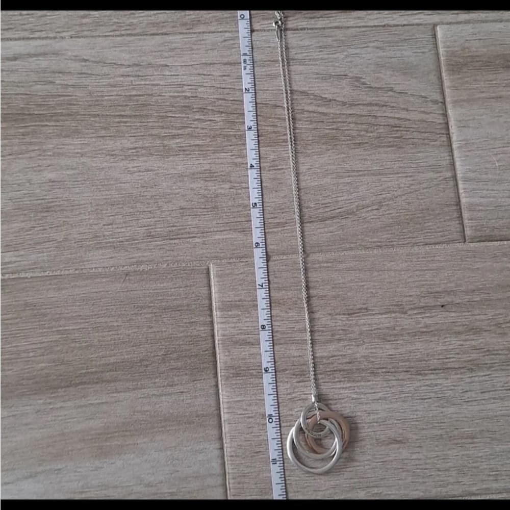 Rare Tiffany & Co. Sterling Silver Rubedo Interlocking Circles Pendant Necklace - Thumbnail 3