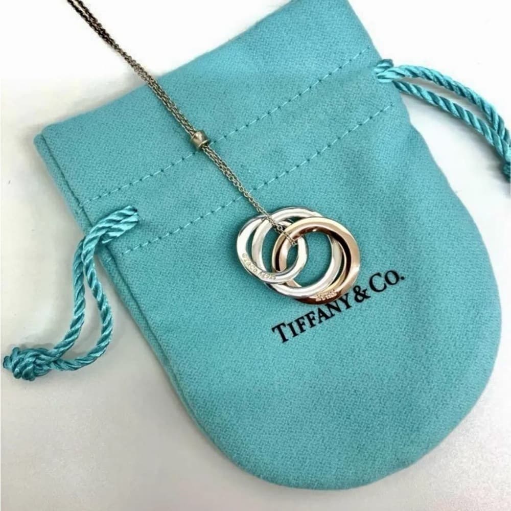 Tiffany 1837 Interlocking Circle Necklace,925 and Rubedo - Thumbnail 5