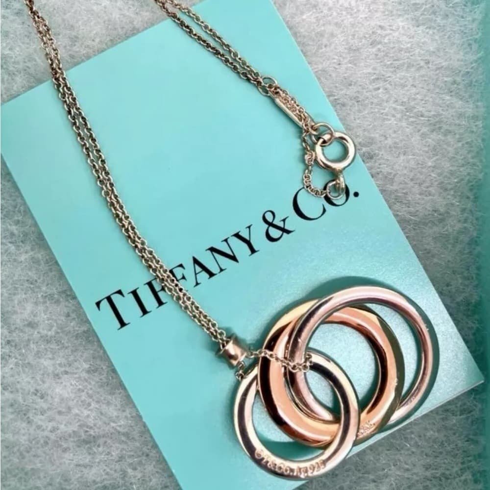 Tiffany 1837 Interlocking Circle Necklace,925 and Rubedo - Thumbnail 3