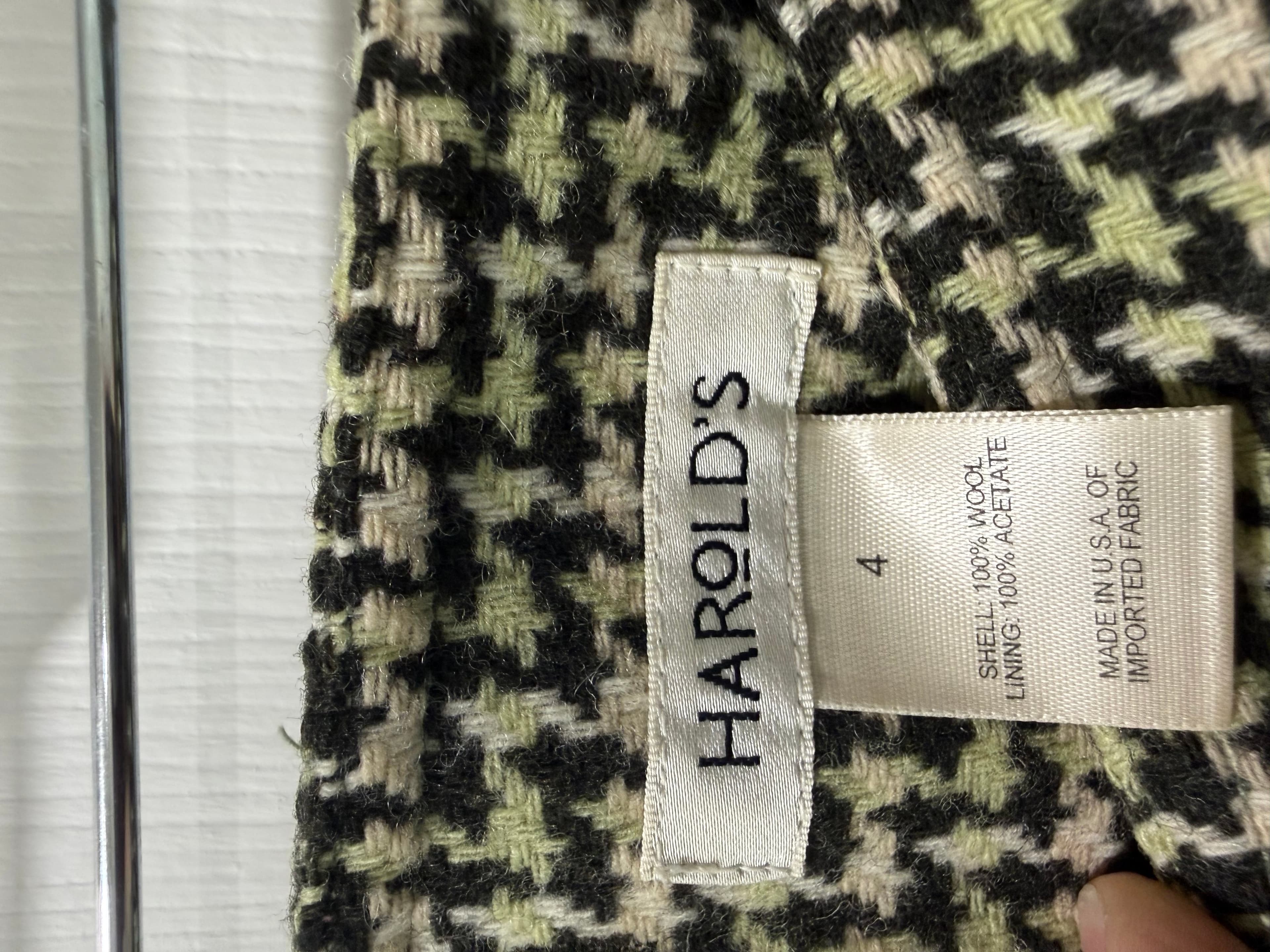 Harold's Wool Houndstooth Skirt Size 4 - Thumbnail 2
