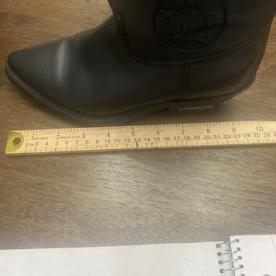 Harley Davidson Womens Western Leather boots Black USA Vintage 1990-early 2000s - Thumbnail 8