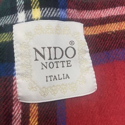 Nido Notte Italia Blanket Fringed Plaid Scottish Tartan 50 x 64” Made In Italy - Thumbnail 3