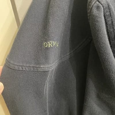 Orvis Mens Lg Navy Cotton Pullover Crew Neck Workwear Casual - Thumbnail 6
