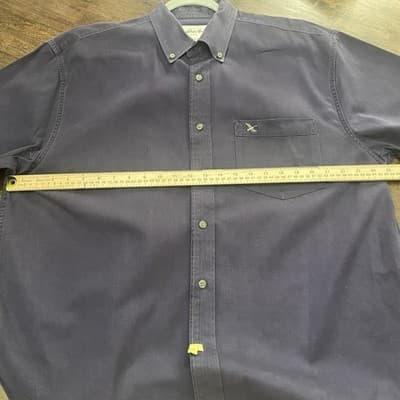 Vintage 90s Eddie Bauer Short Sleeve Button Down Forest Green 100% Cotton Shirt - Thumbnail 6