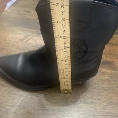 Harley Davidson Womens Western Leather boots Black USA Vintage 1990-early 2000s - Thumbnail 9