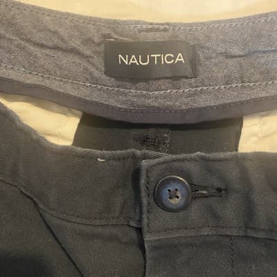 Nautica Chino Shorts Size 38W Cotton Navy Blue Flat Front Men's - Thumbnail 4