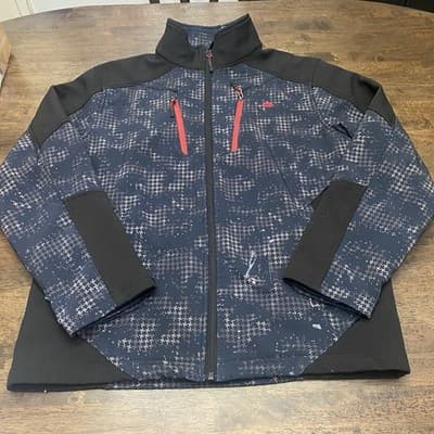 Snozu Performance Jacket Thrashed Medium Black Blue Stretch Full Zip
