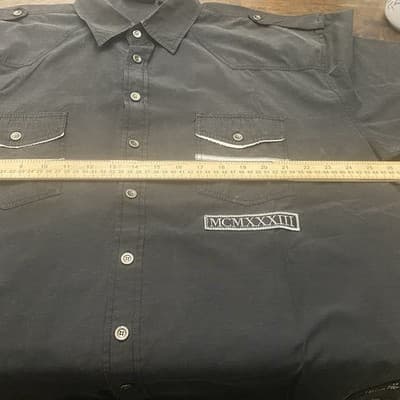 Red Ape Authentic Mens Button Down Shirt MCMXXXIII(1933)Military Biker style 3XL - Thumbnail 9