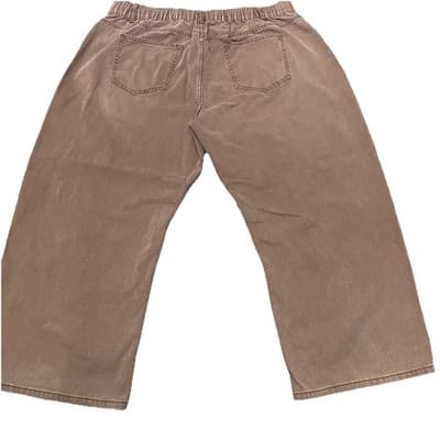 Wide Leg Brown Barrel Jeans 3 XL - Thumbnail 4