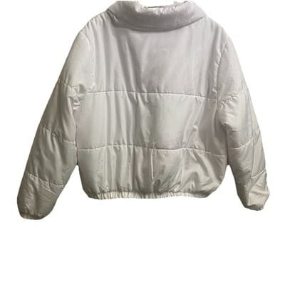 Wild Fable Short Puffer Jacket Sz Lg White - Thumbnail 2