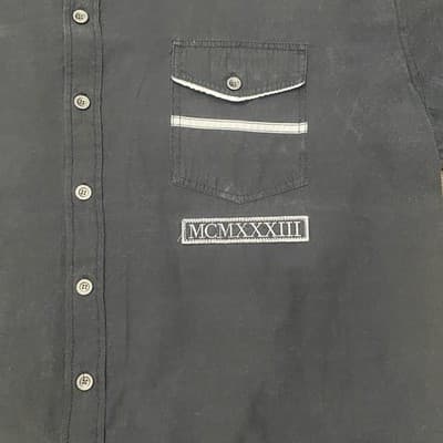 Red Ape Authentic Mens Button Down Shirt MCMXXXIII(1933)Military Biker style 3XL - Thumbnail 2