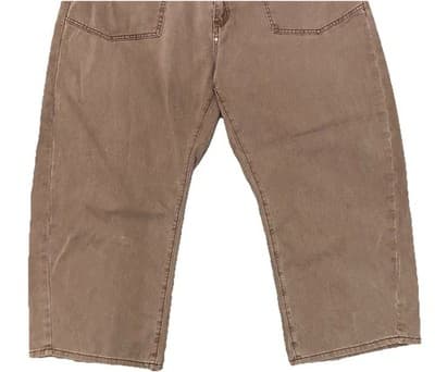 Wide Leg Brown Barrel Jeans 3 XL - Thumbnail 2