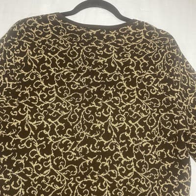 Talbots Silk Cashmere Cardigan Sweater Size L Abstract Design Womens Old Money - Thumbnail 5