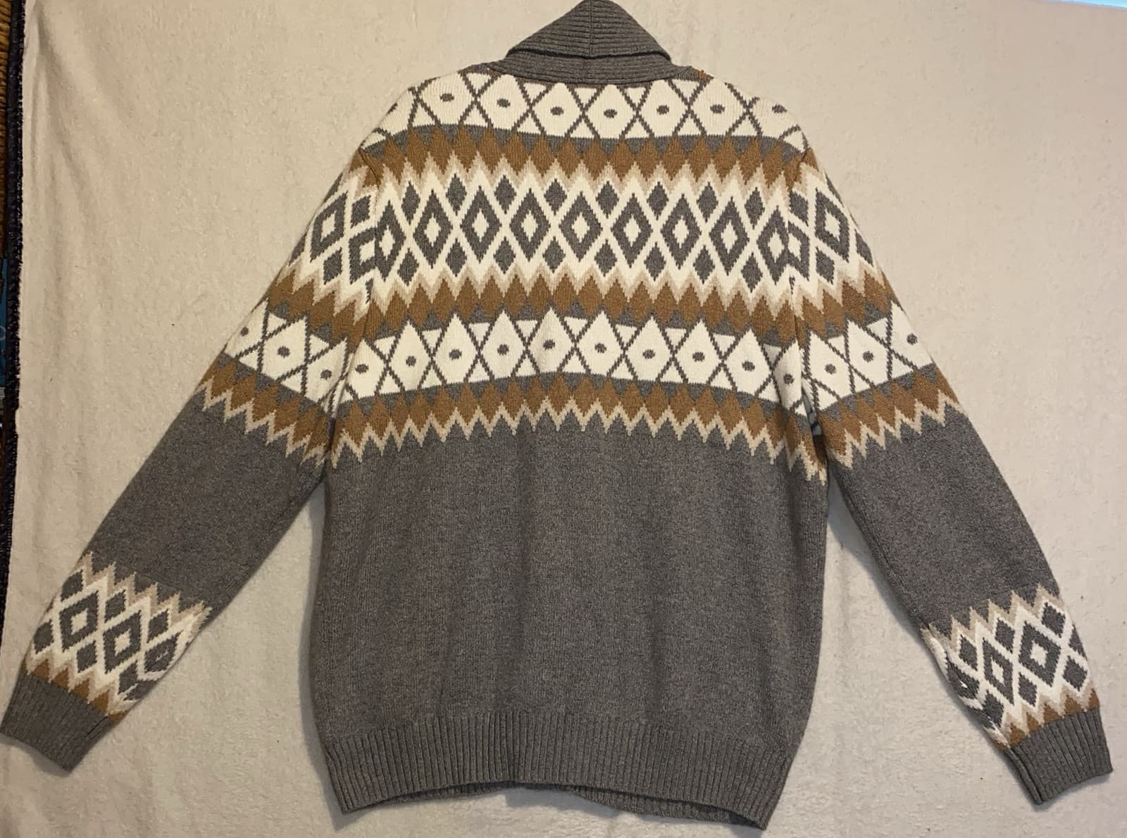 Grandpacore Lagenlook Heavy Cardigan Sweater Cotton Blend - Thumbnail 3