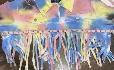Thrill Jeans Tie Die Denim Jacket Fringed - Thumbnail 5