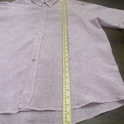 Blue Positano Mens Linen Short Sleeve Shirt 4XL Made In Italy Pit 2 Pit 26” Pink - Thumbnail 6