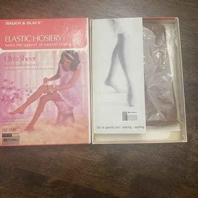 Vintage Bauer & Black Elastic Ultra Sheer Twice The Support Of Support Hosiery - Thumbnail 3