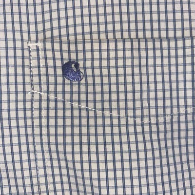 Carhartt Relaxed Fit Button Down Short Sleeve Mens Large Plaid Shirt - Thumbnail 7