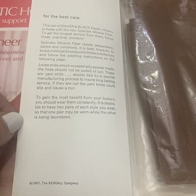 Vintage Bauer & Black Elastic Ultra Sheer Twice The Support Of Support Hosiery - Thumbnail 5
