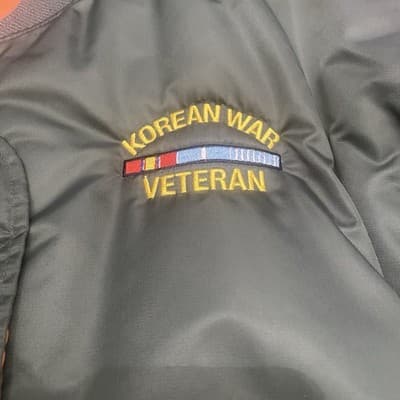 Rothco MA1 Flight Bomber Jacket XL Korean War Veteran US Navy Patch Military - Thumbnail 14