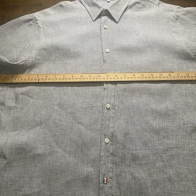 Blue Positano Mens Linen Short Sleeve Shirt 4XL Made In Italy Beach Coastal Vaca - Thumbnail 2