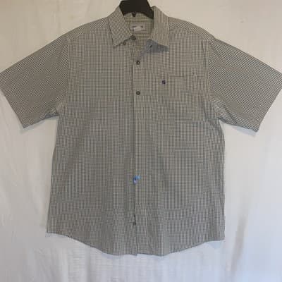 Carhartt Relaxed Fit Button Down Short Sleeve Mens Large Plaid Shirt - Thumbnail 2