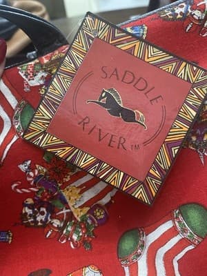 Saddle River Canvas Christmas Holiday Tote Bag Red New With Tag Vintage - Thumbnail 5