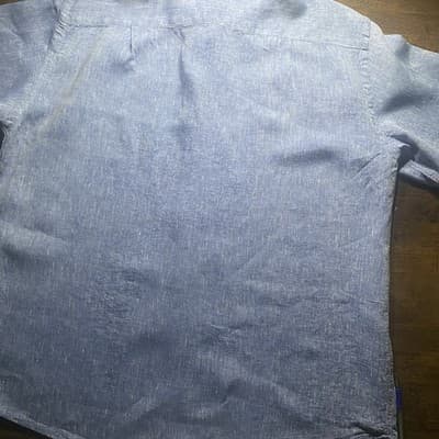 Blue Positano Mens Linen Short Sleeve Shirt 4XL Made In Italy - Thumbnail 3