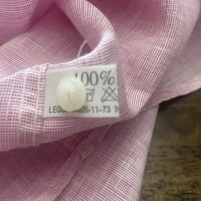 Blue Positano Mens Linen Short Sleeve Shirt 4XL Made In Italy Pit 2 Pit 26” Pink - Thumbnail 4
