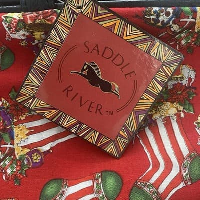 Saddle River Canvas Christmas Holiday Tote Bag Red New With Tag Vintage - Thumbnail 4