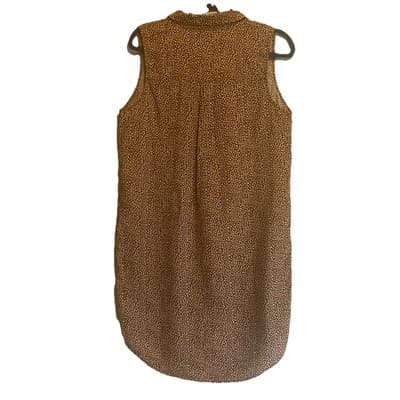 Tahari Linen Classic Old Money Shirt Dress cheetah Print Button Minimalist - Thumbnail 2