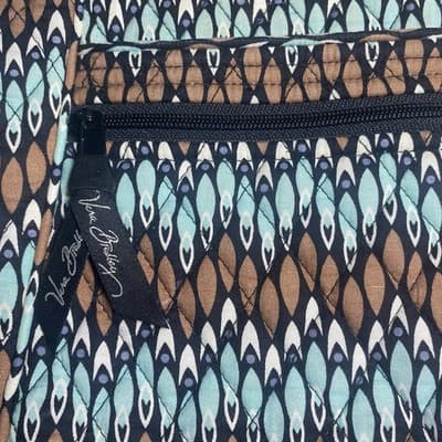 Vera Bradley Brown & TurquoiseQuilted Cotton Crossbody Bag With Adjustable Strap - Thumbnail 2