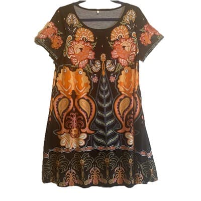 Boho Hippie Bohemian Artsy Cruisewear Vacation Side Pockets Floral Dress